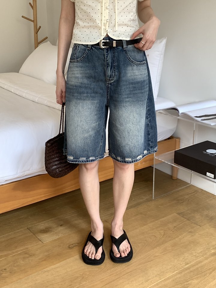 Cranae - Korean Women Fashion - #womensfashion - Reese Denim Shorts - 3