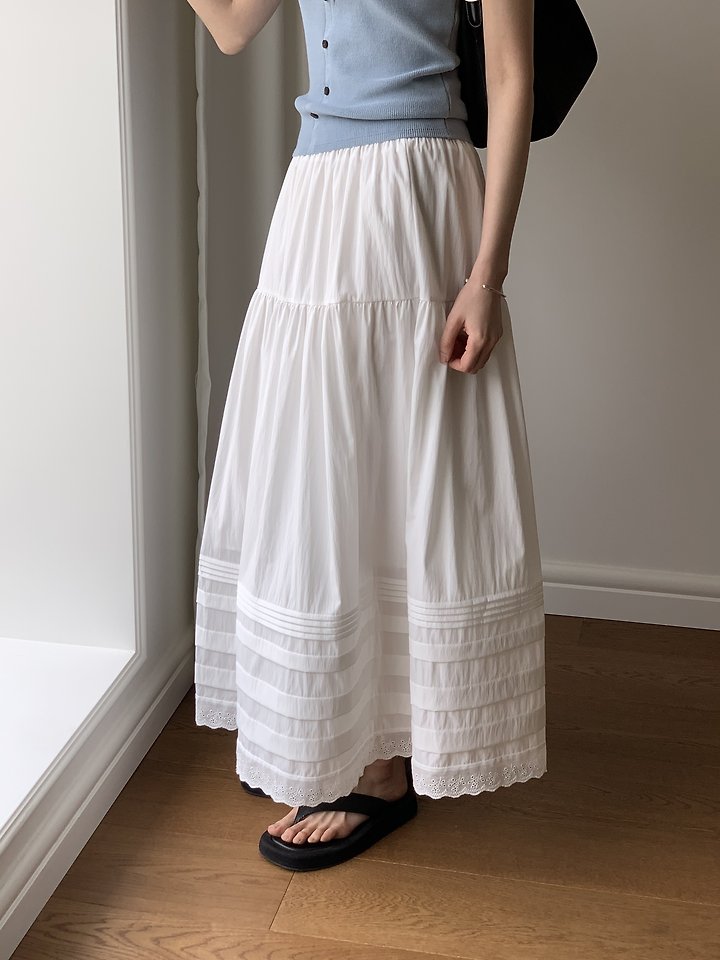 Cranae - Korean Women Fashion - #womensfashion - Dear Long Banded Skirt - 8