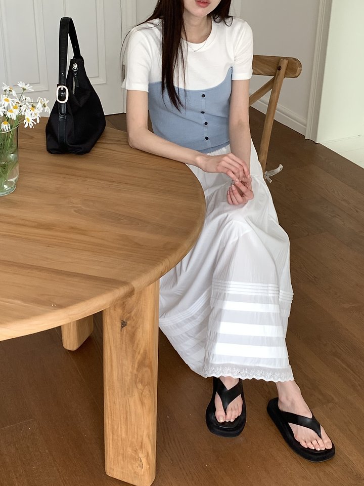 Cranae - Korean Women Fashion - #womensfashion - Bow Contrast Knit Top - 7