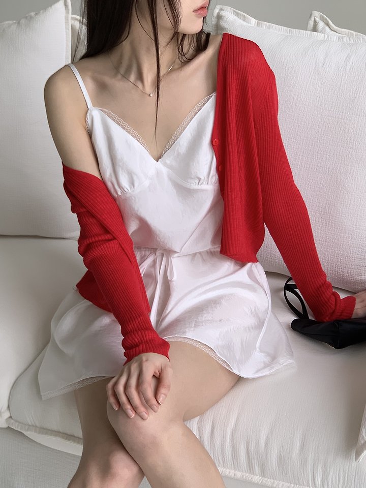 Cranae - Korean Women Fashion - #womensfashion - Aca Ribbed Knit Cardigan - 5