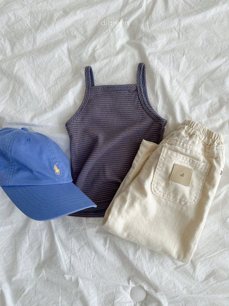 Digreen - Korean Children Fashion - #childofig - Peanut Stripe Sleeveless Top - 12