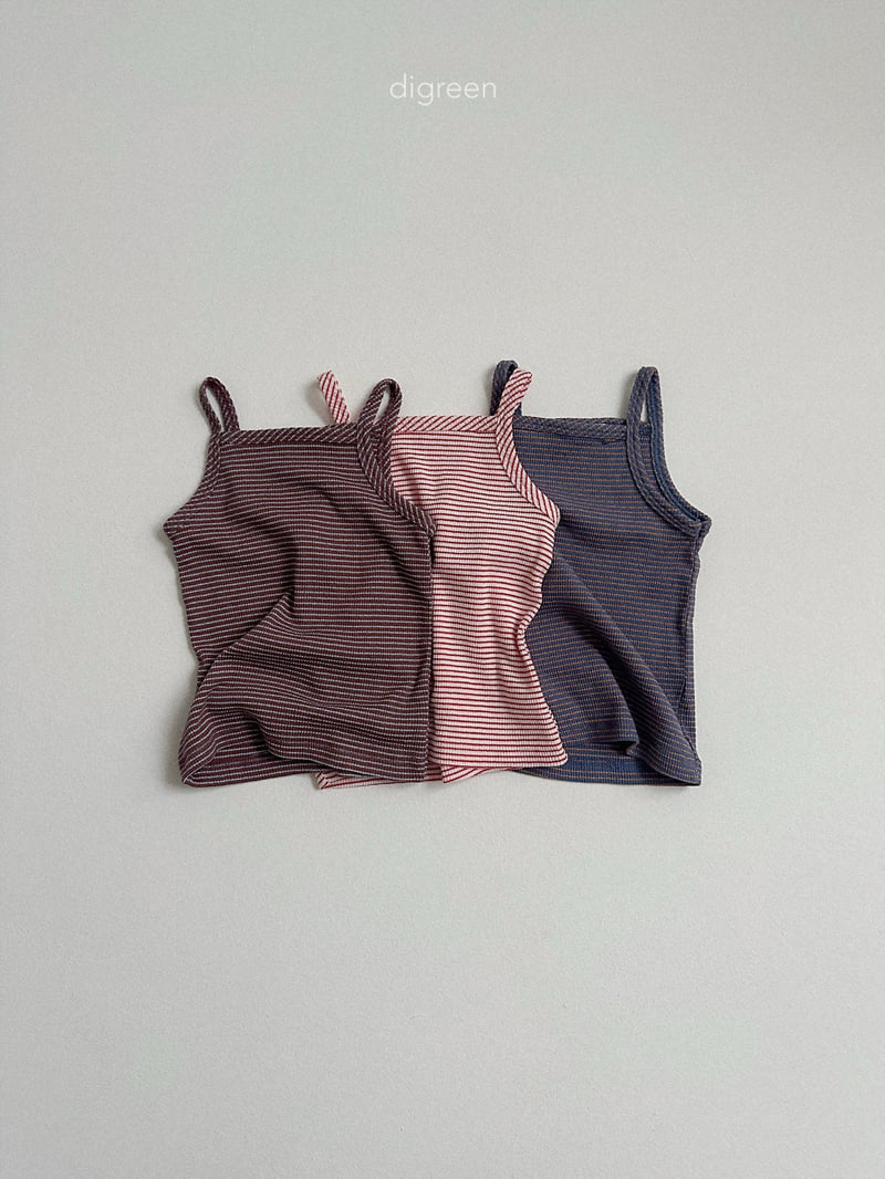 Digreen - Korean Children Fashion - #designkidswear - Peanut Stripe Sleeveless Top