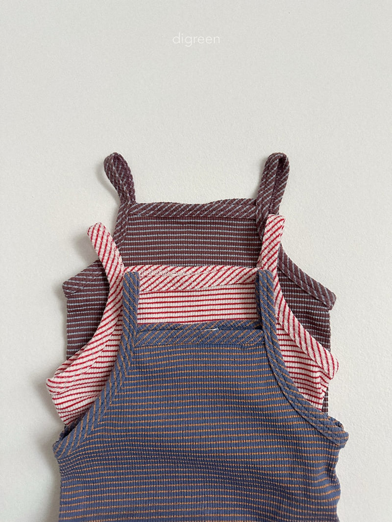 Digreen - Korean Children Fashion - #fashionkids - Peanut Stripe Sleeveless Top - 4