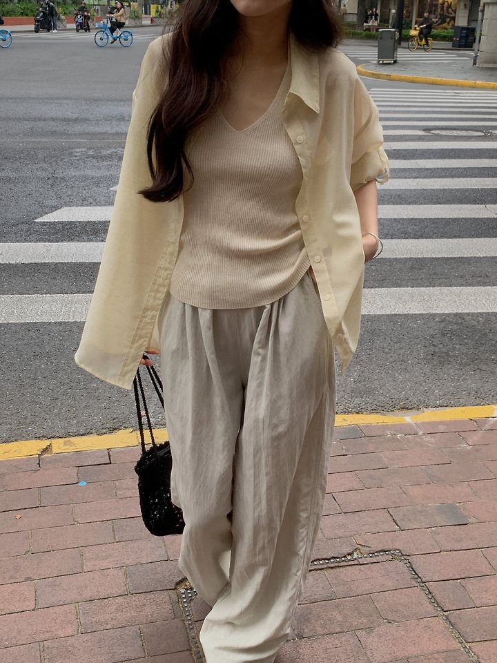 Dress Room - Korean Women Fashion - #momslook - Wish Roll-Up Shirt - 8