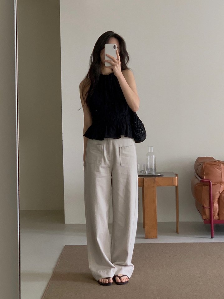 Dress Room - Korean Women Fashion - #momslook - Pocket Cotton Pants
