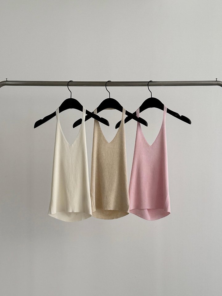 Dress Room - Korean Women Fashion - #momslook - Milk Halter-Neck Knit Top - 9