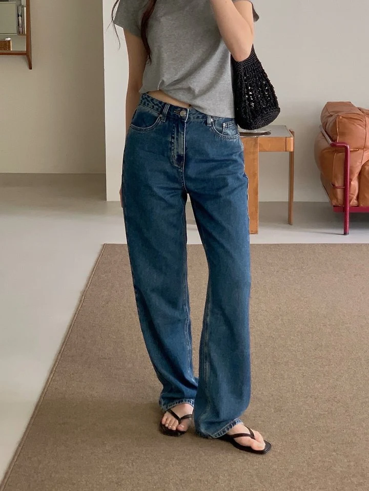 Dress Room - Korean Women Fashion - #momslook - Stella Denim Pants - 7