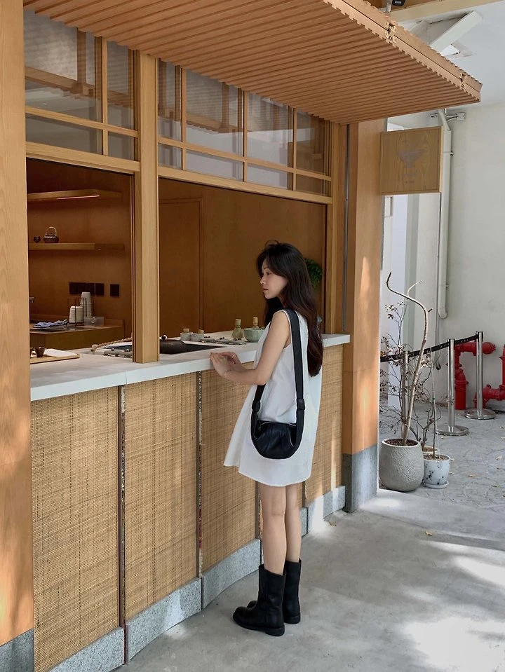 Dress Room - Korean Women Fashion - #restrostyle - Cotton Shirring One-piece - 3