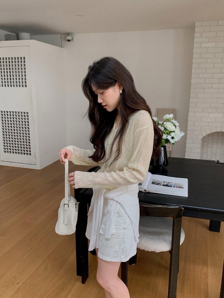 Dress Room - Korean Women Fashion - #romanticstyle - Solar V-Neck Cardigan - 4