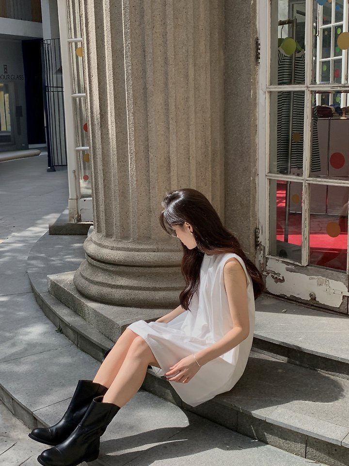 Dress Room - Korean Women Fashion - #thatsdarling - Cotton Shirring One-piece - 6