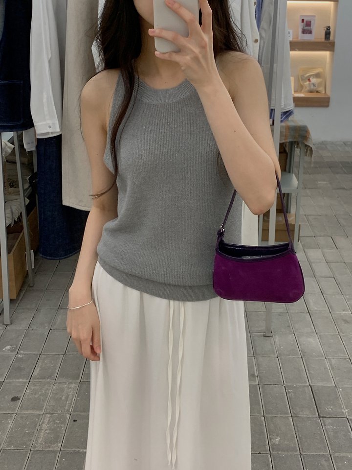 Dress Room - Korean Women Fashion - #vintageinspired - Clean Sleeveless Knit Top - 12
