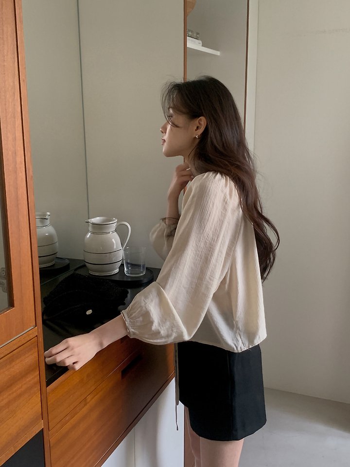 Dress Room - Korean Women Fashion - #vintageinspired - Shoe Ribbon Blouse - 5