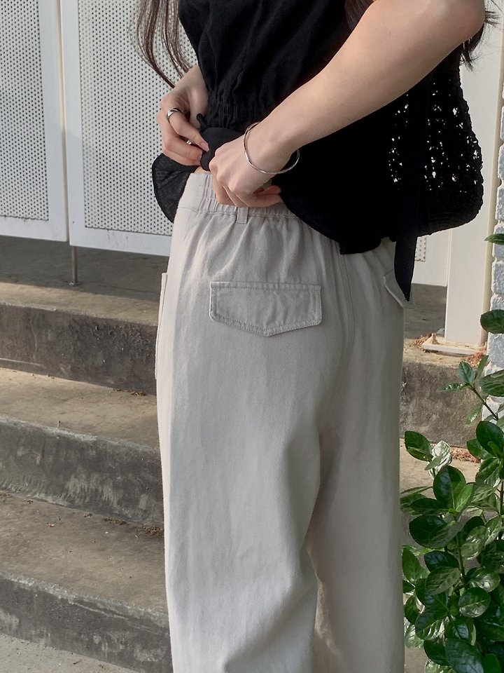 Dress Room - Korean Women Fashion - #vintageinspired - Pocket Cotton Pants - 3