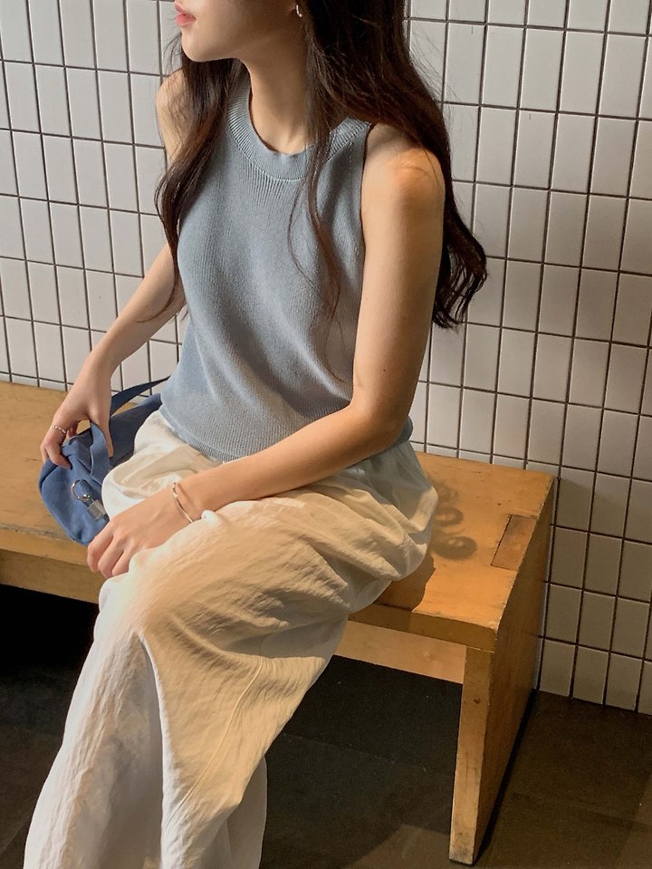 Dress Room - Korean Women Fashion - #womensfashion - Clean Sleeveless Knit Top - 7
