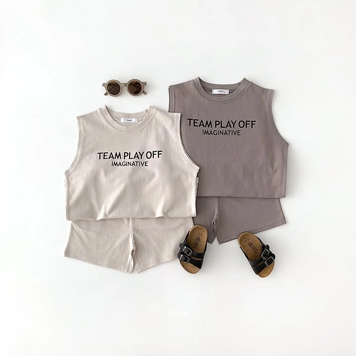 Dsaint - Korean Children Fashion - #discoveringself - Team Play Sleeveless Set