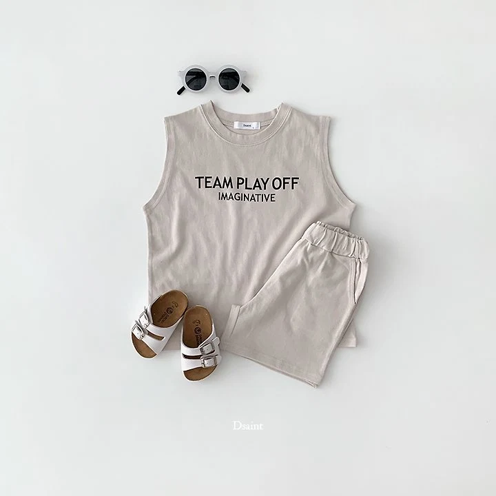 Dsaint - Korean Children Fashion - #kidzfashiontrend - Team Play Sleeveless Set - 5