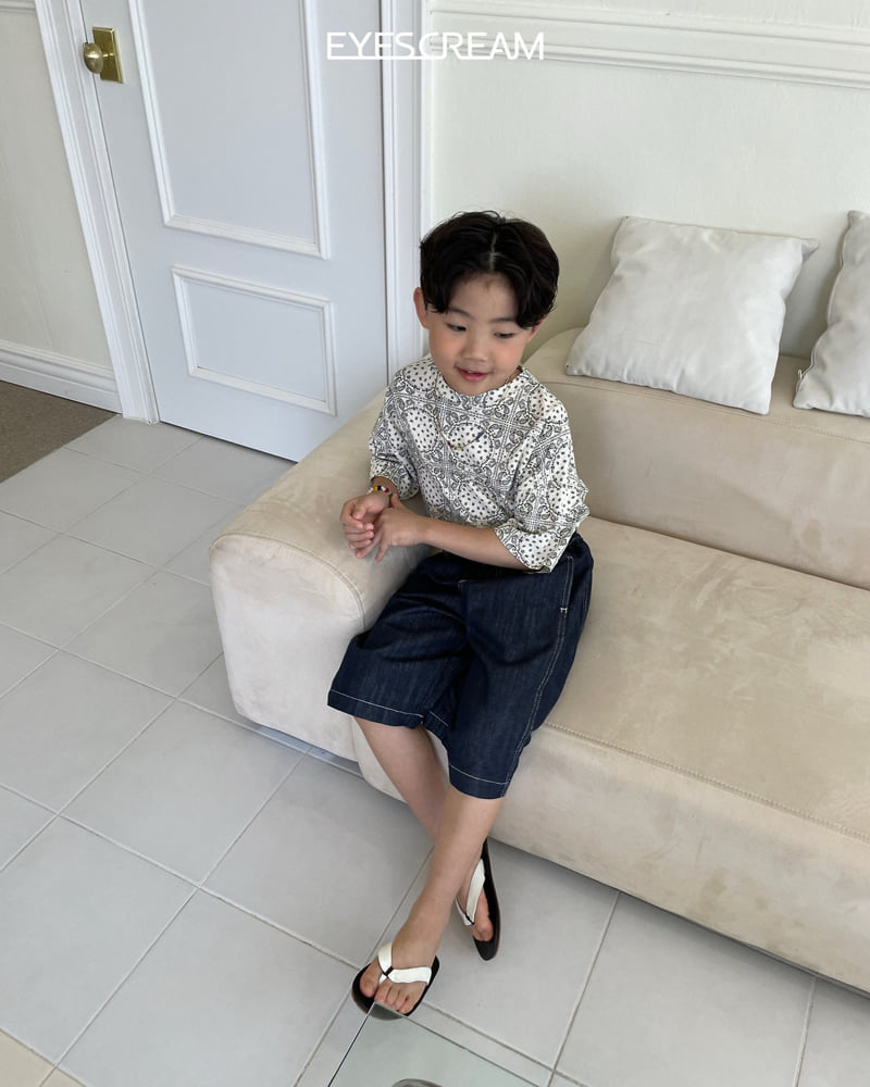 Eyescream - Korean Children Fashion - #littlefashionista - Semi Crop Paisley Tee - 4