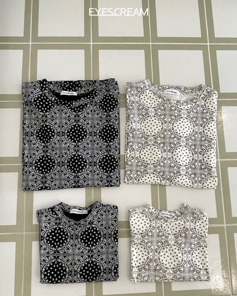 Eyescream - Korean Women Fashion - #restrostyle - Semi Crop Paisley Tee (Adult) - 12