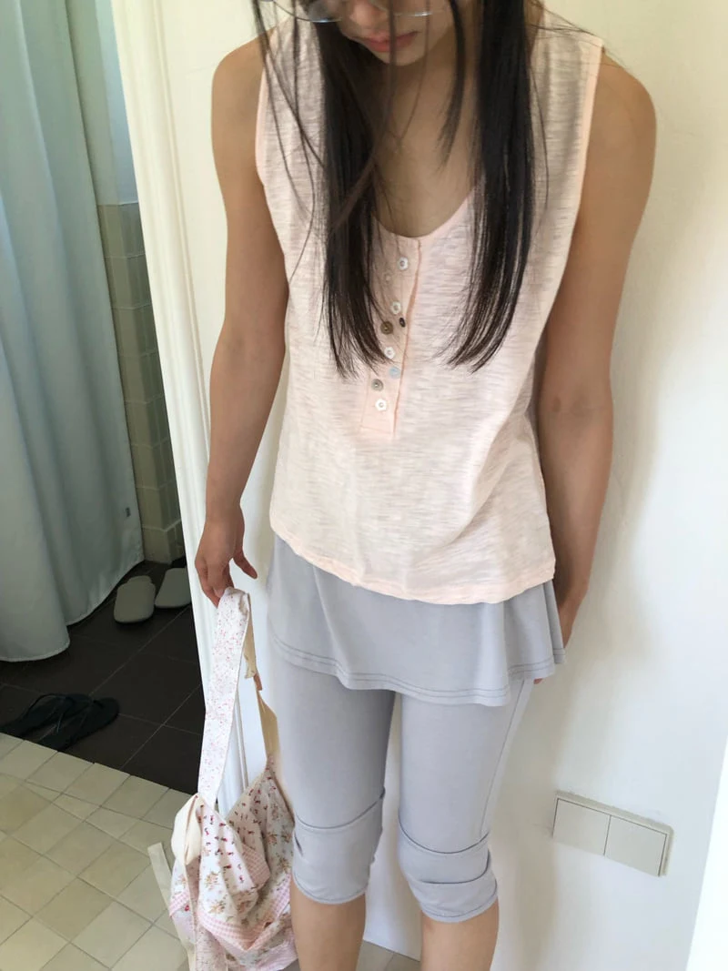 Flash - Korean Women Fashion - #womensfashion - Rosy Button Tee - 4