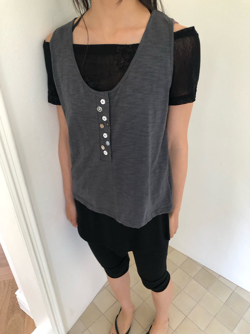 Flash - Korean Women Fashion - #momslook - Rosy Button Tee - 8