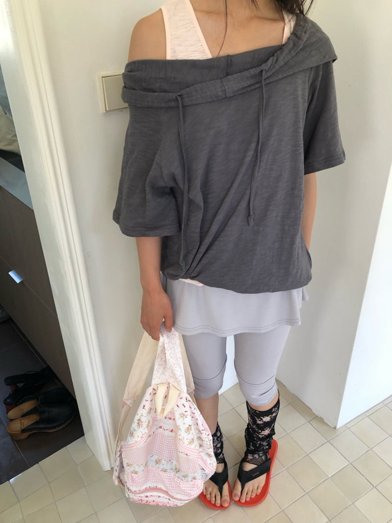 Flash - Korean Women Fashion - #momslook - Bold Hooded Tee - 5