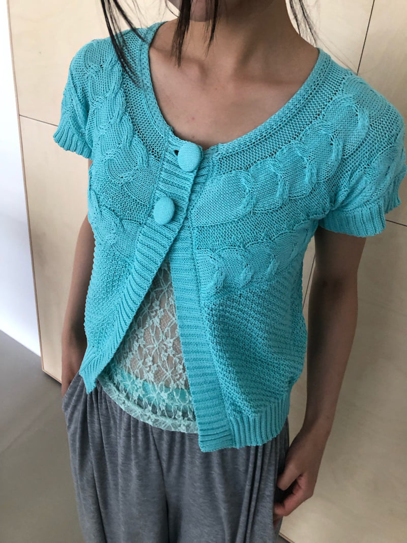 Flash - Korean Women Fashion - #momslook - Cube Knit Cardigan - 3