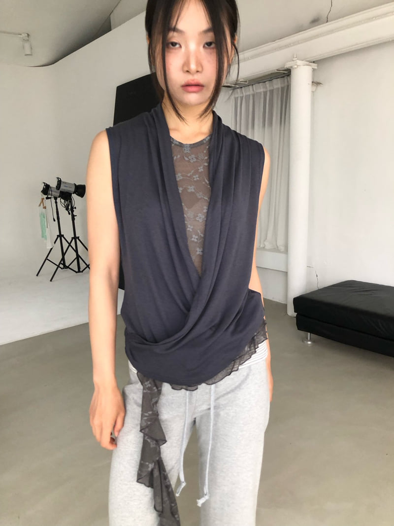 Flash - Korean Women Fashion - #momslook - Wrap Sleeveless Top - 7