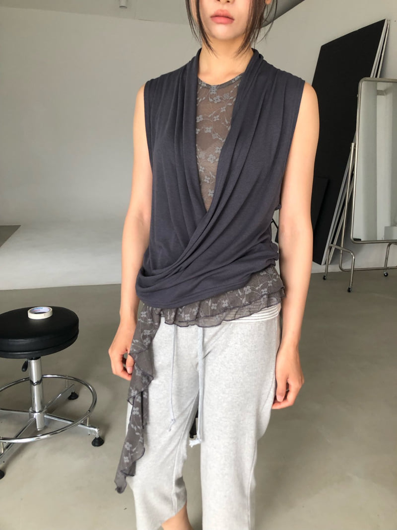 Flash - Korean Women Fashion - #momslook - Wrap Sleeveless Top - 9