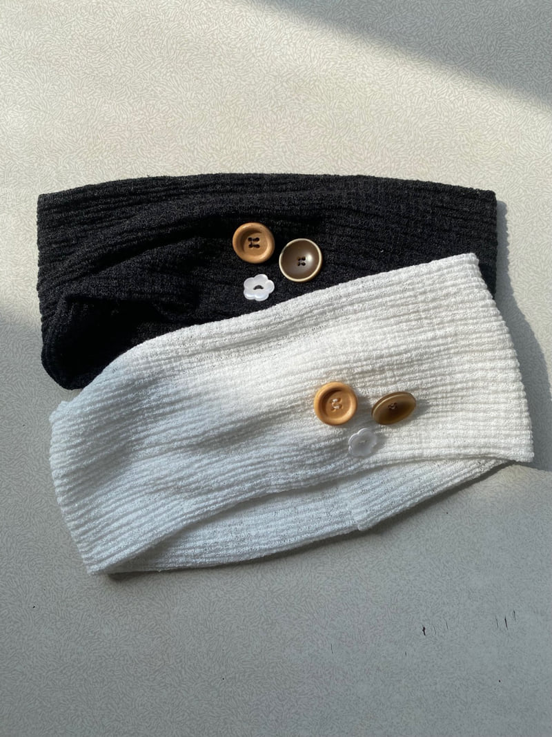 Flash - Korean Women Fashion - #pursuepretty - Linen Button Headband - 2