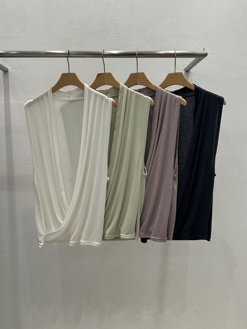 Flash - Korean Women Fashion - #romanticstyle - Wrap Sleeveless Top