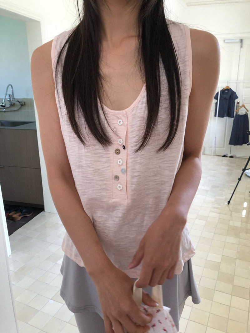 Flash - Korean Women Fashion - #womensfashion - Rosy Button Tee - 3