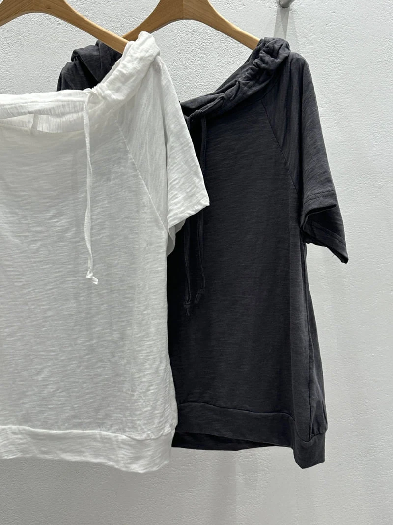 Flash - Korean Women Fashion - #womensfashion - Bold Hooded Tee - 2