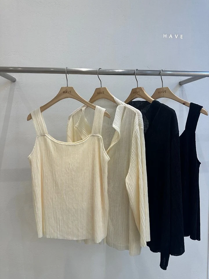 Have - Korean Women Fashion - #momslook - Button Pleated Sleeveless Set - 2