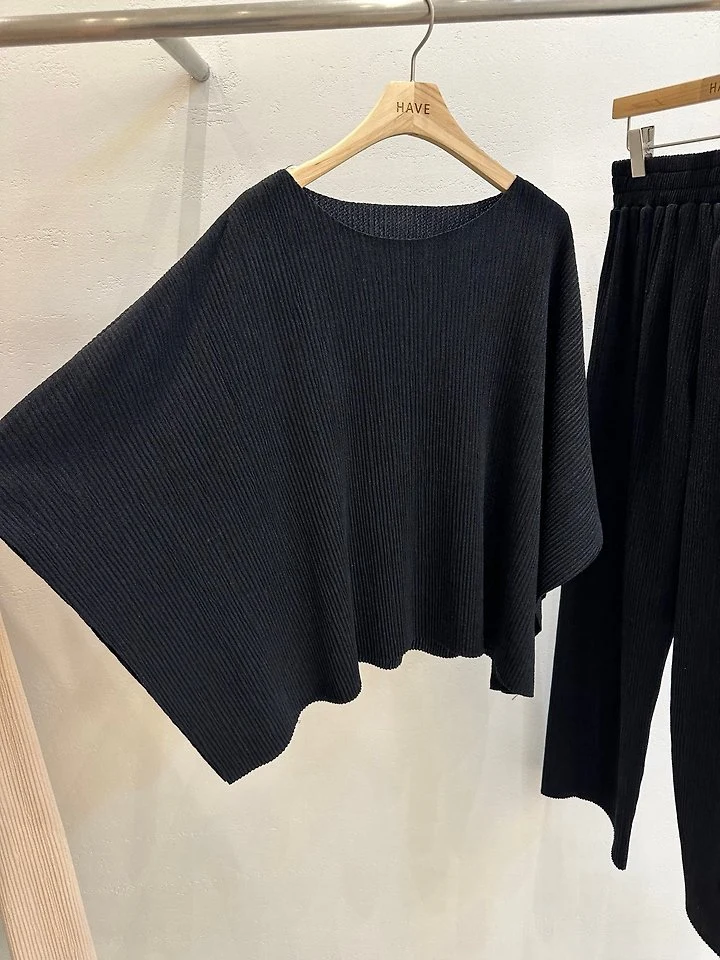 Have - Korean Women Fashion - #momslook - Bern Poncho Pleated Set - 5