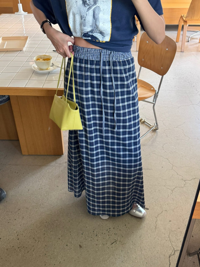 Heil - Korean Women Fashion - #momslook - Linen Contrast Check Skirt - 7