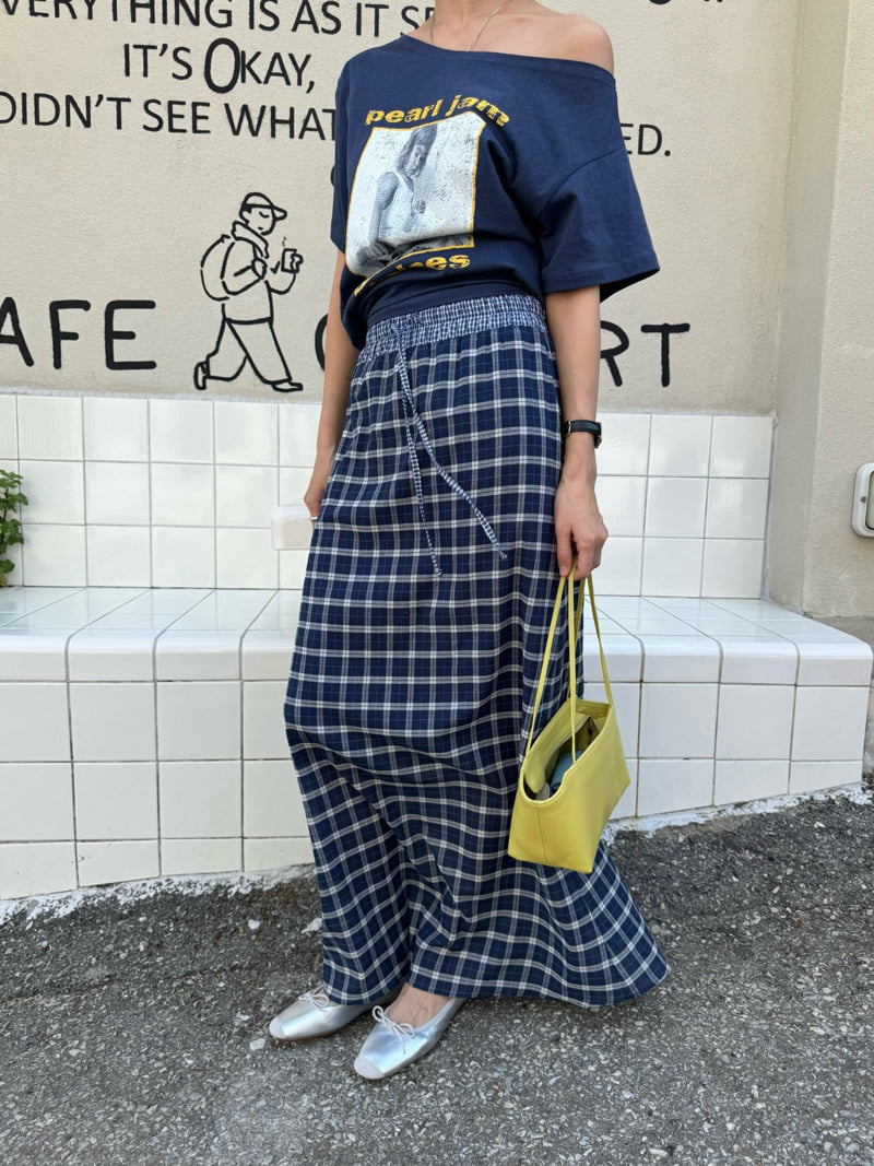 Heil - Korean Women Fashion - #thatsdarling - Linen Contrast Check Skirt - 3