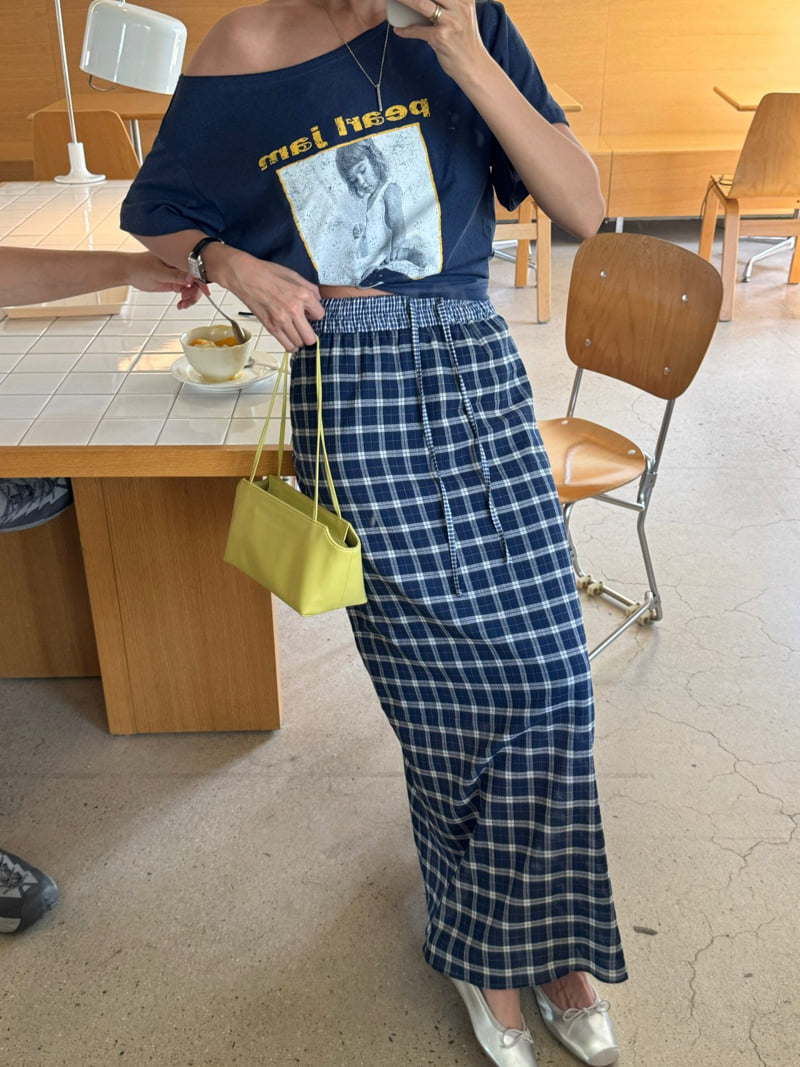 Heil - Korean Women Fashion - #womensfashion - Linen Contrast Check Skirt - 8
