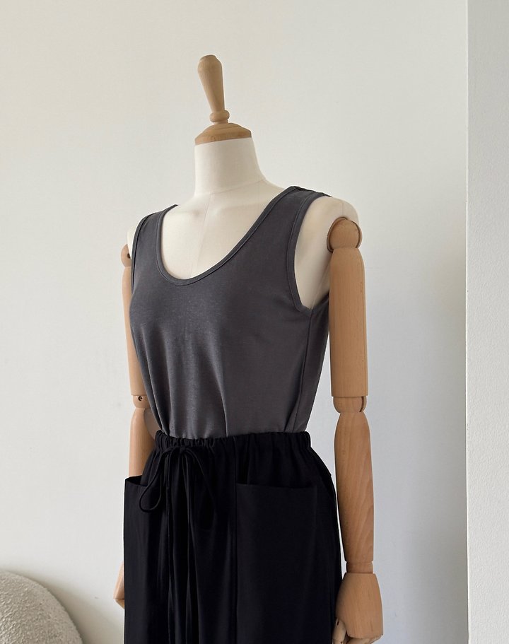 Heize - Korean Women Fashion - #momslook - Linen Sleeveless Tee