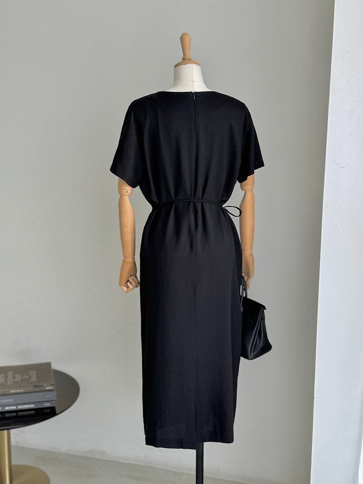 Heize - Korean Women Fashion - #momslook - Linen Wrap One-piece - 11