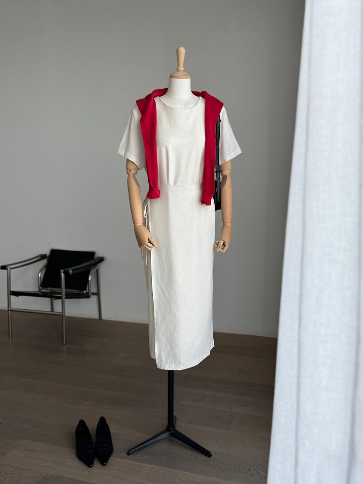 Heize - Korean Women Fashion - #momslook - Linen Wrap One-piece - 9