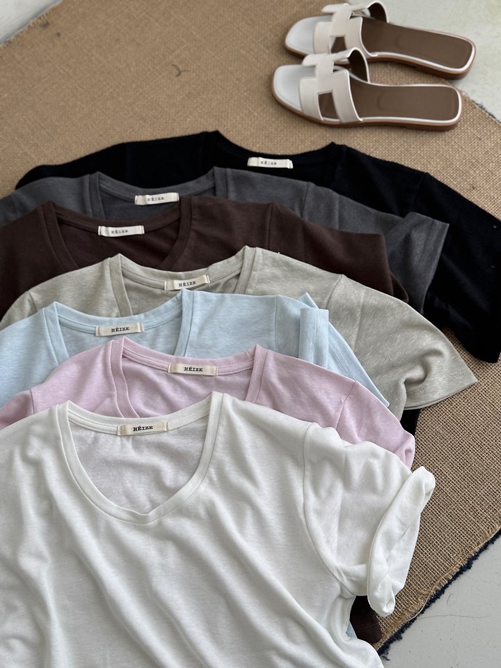 Heize - Korean Women Fashion - #momslook - Linen Crewneck Tee - 12