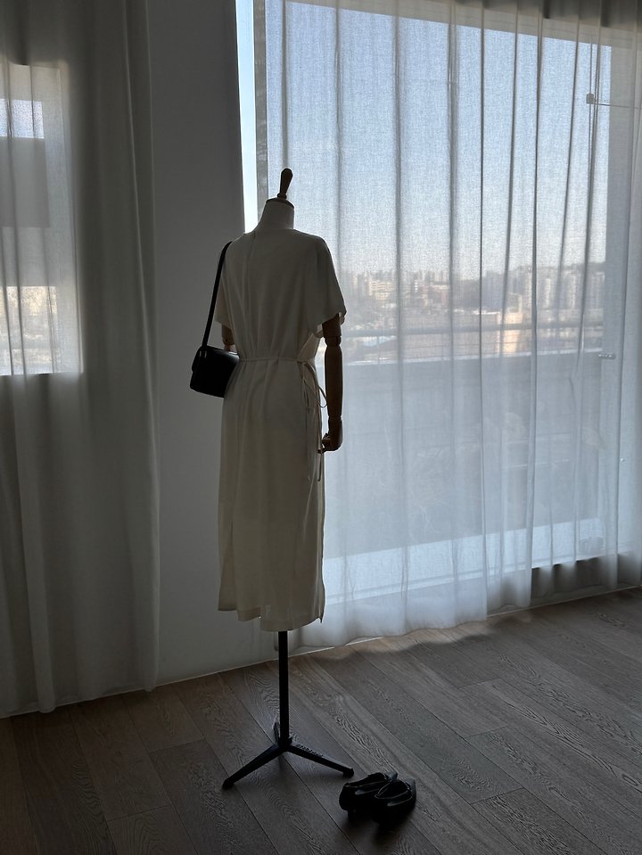 Heize - Korean Women Fashion - #thelittlethings - Linen Wrap One-piece - 8
