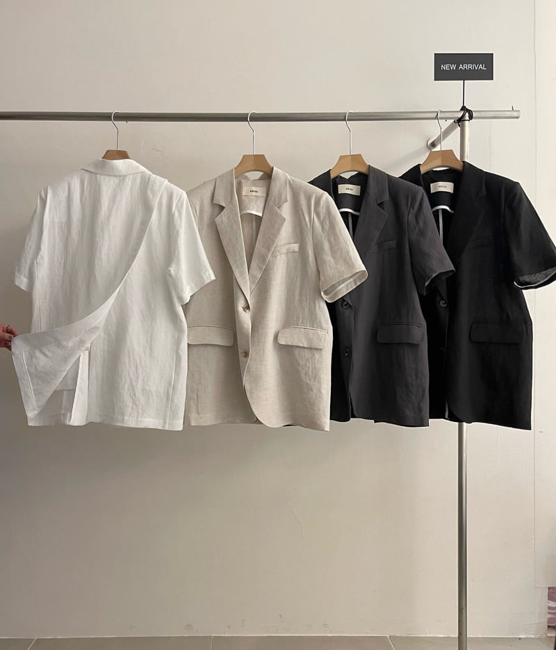 Heize - Korean Women Fashion - #womensfashion - Linen Slit Cropped Jacket
