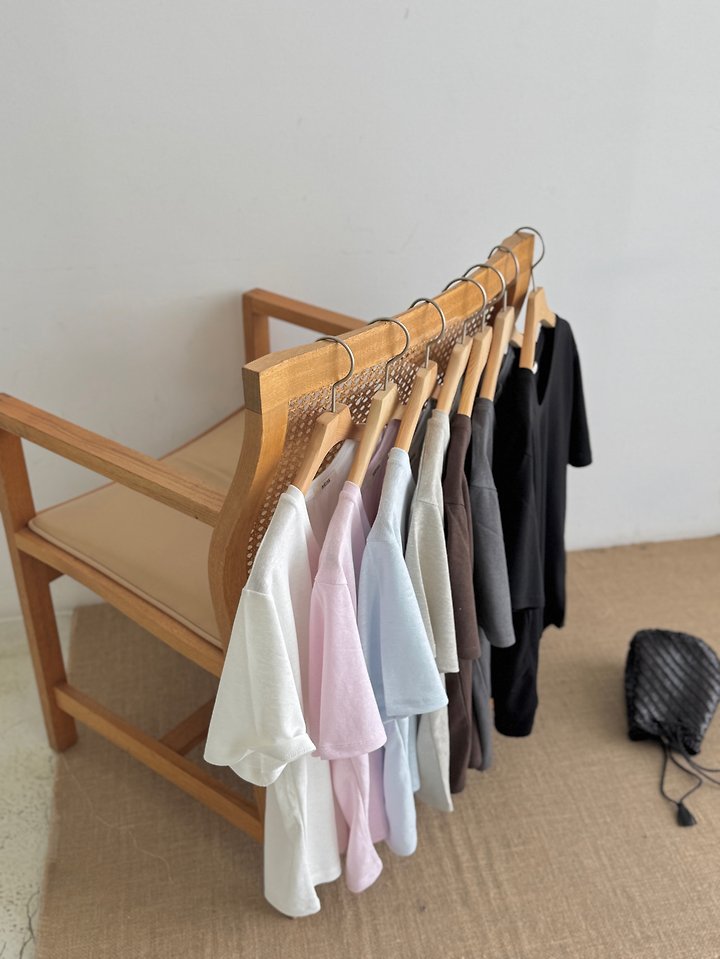 Heize - Korean Women Fashion - #womensfashion - Linen Crewneck Tee - 11