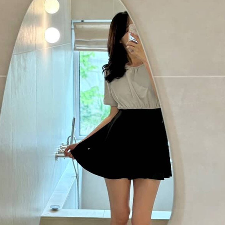 Here I Am - Korean Women Fashion - #momslook - Melo Swim One-Piece (Mom) - 2