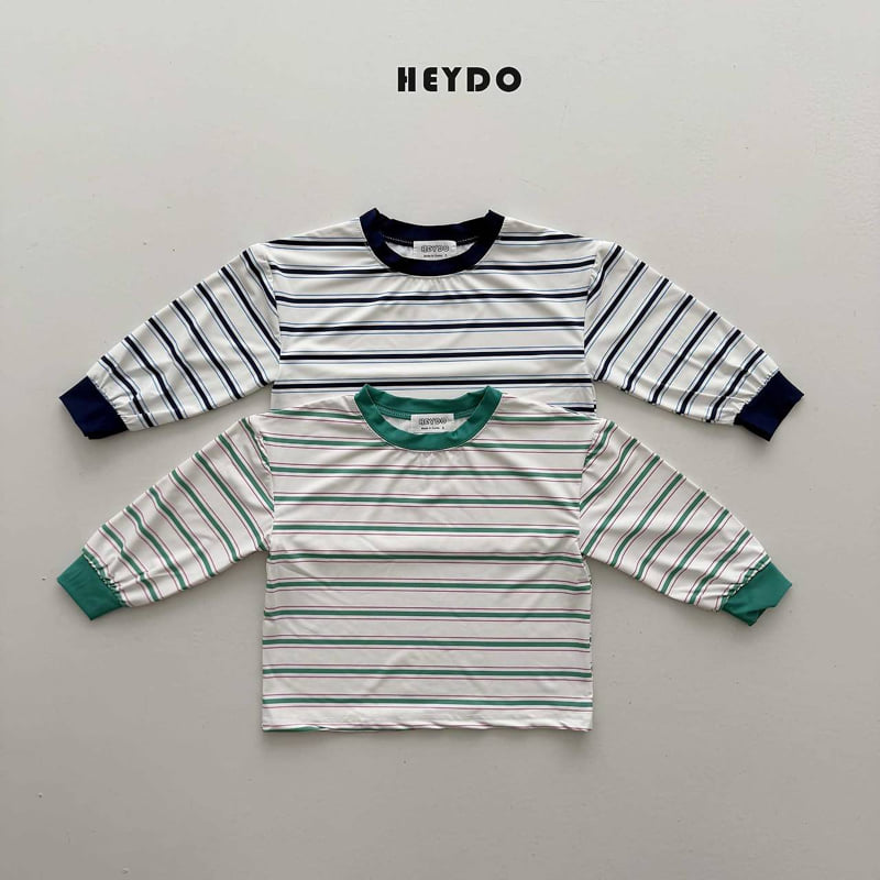 Heydo - Korean Children Fashion - #kidsshorts - Ocean Stripe Rash Guard Tee