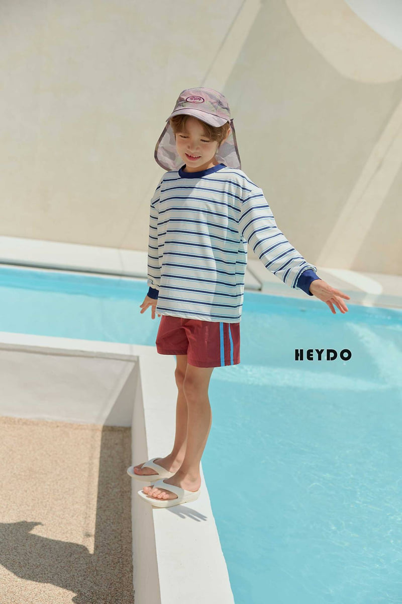 Heydo - Korean Children Fashion - #prettylittlegirls - Ocean Stripe Rash Guard Tee - 8