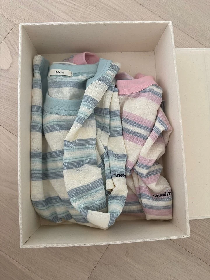 Hiyann - Korean Women Fashion - #momslook - Lavender Striped Tee - 11