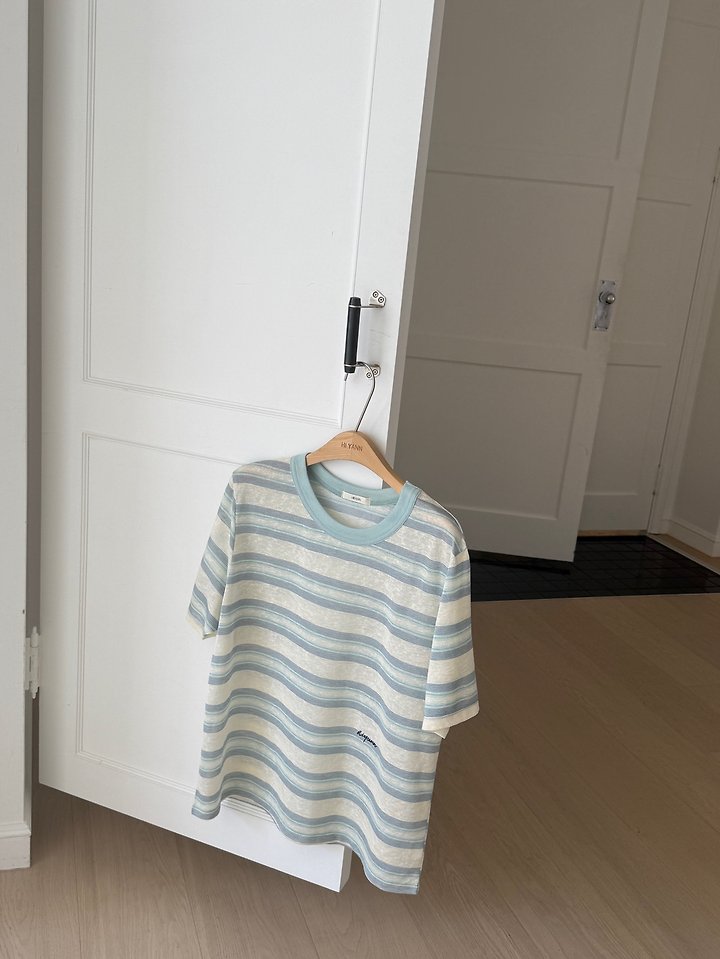 Hiyann - Korean Women Fashion - #womensfashion - Lavender Striped Tee - 6