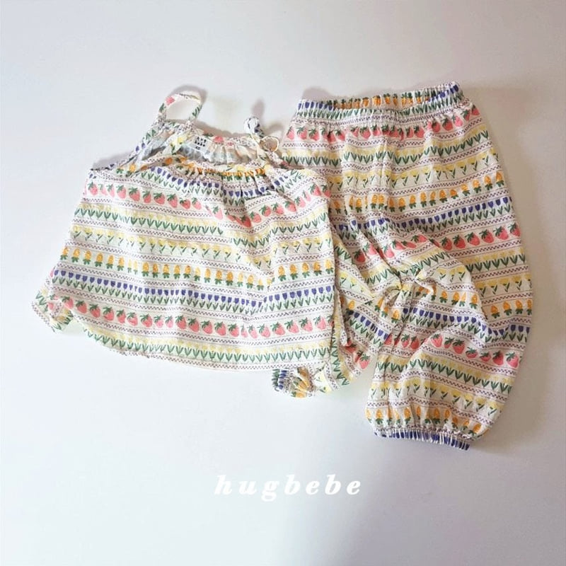 Hug Bebe - Korean Baby Fashion - #babyboutiqueclothing - Fruity Strap Sleeveless Set - 6